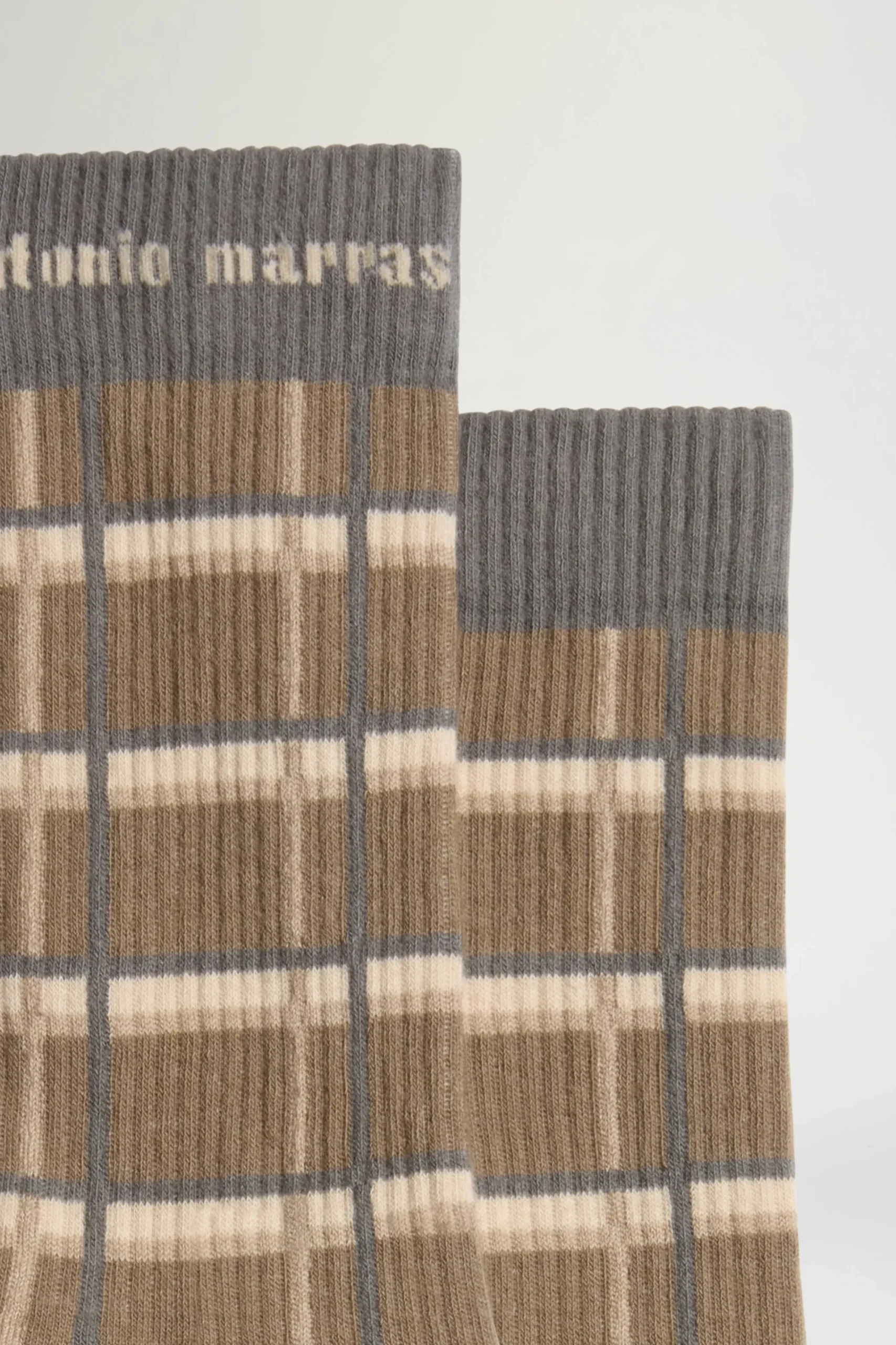 Accessori Morbidi|Uomo^Antonio Marras Calze a Quadri Marroni e Beige