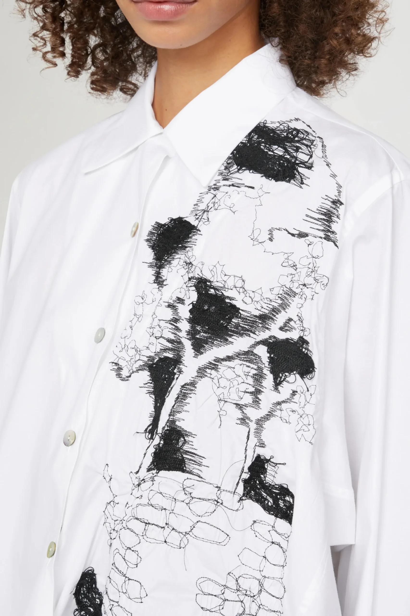 Camicie E Bluse^Antonio Marras Camicia Bianca Ricami Neri