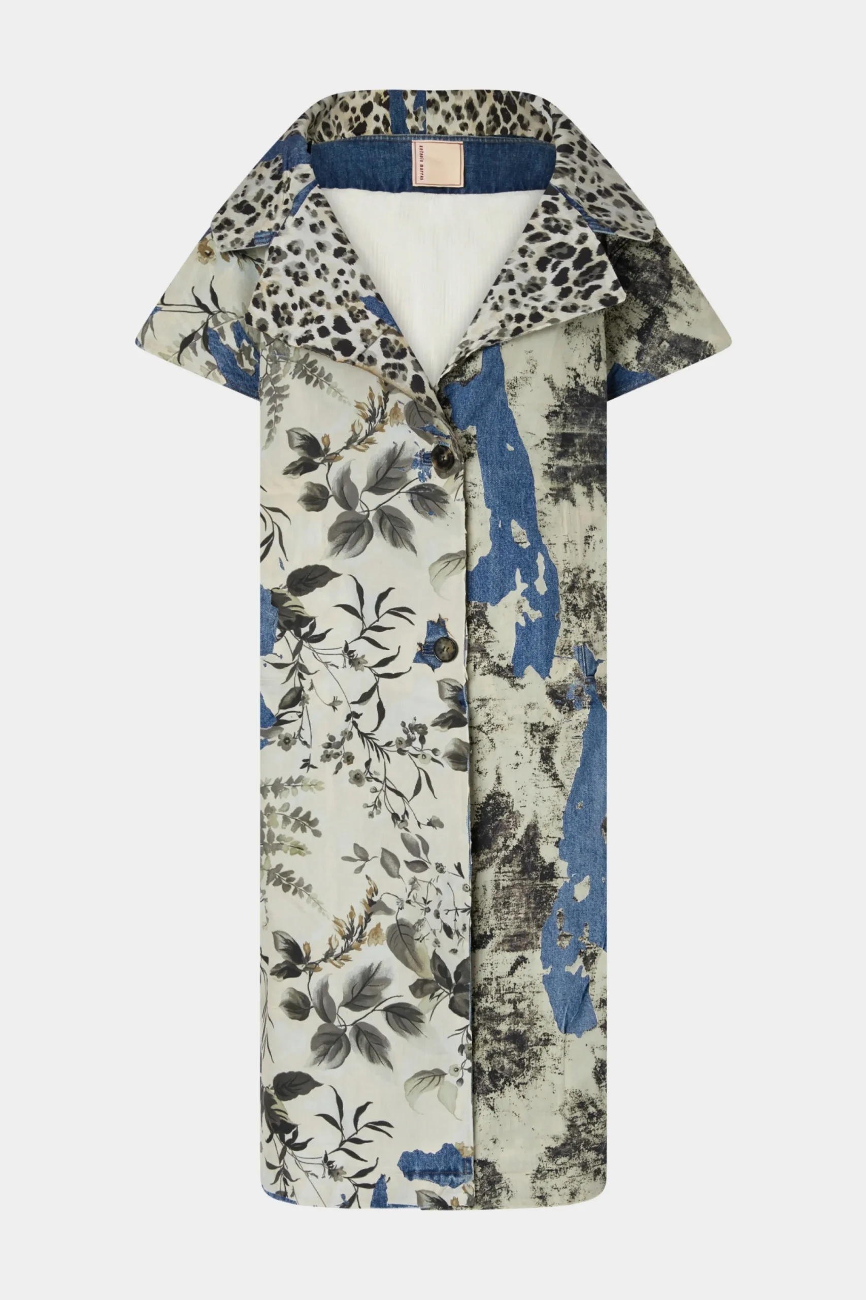 Giacche E Capispalla^Antonio Marras Cappotto in Denim Stampa Tropicale
