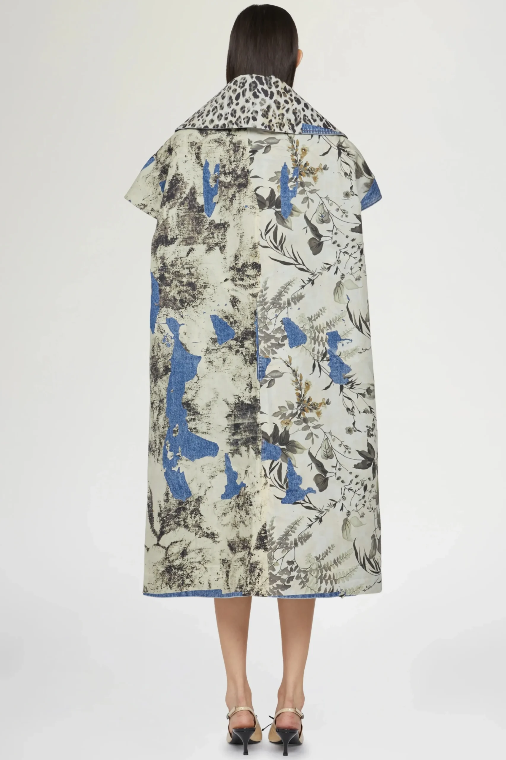 Giacche E Capispalla^Antonio Marras Cappotto in Denim Stampa Tropicale
