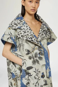 Giacche E Capispalla^Antonio Marras Cappotto in Denim Stampa Tropicale
