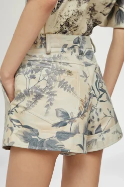 Pantaloni^Antonio Marras Pantaloncini di Pelle Stampa Tropicale