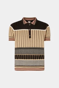Uomo^Antonio Marras Polo in Maglia Beige & Nera