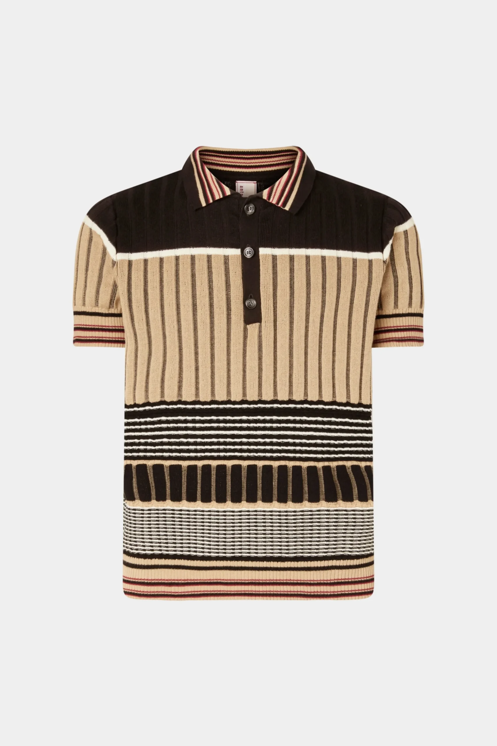 Uomo^Antonio Marras Polo in Maglia Beige & Nera
