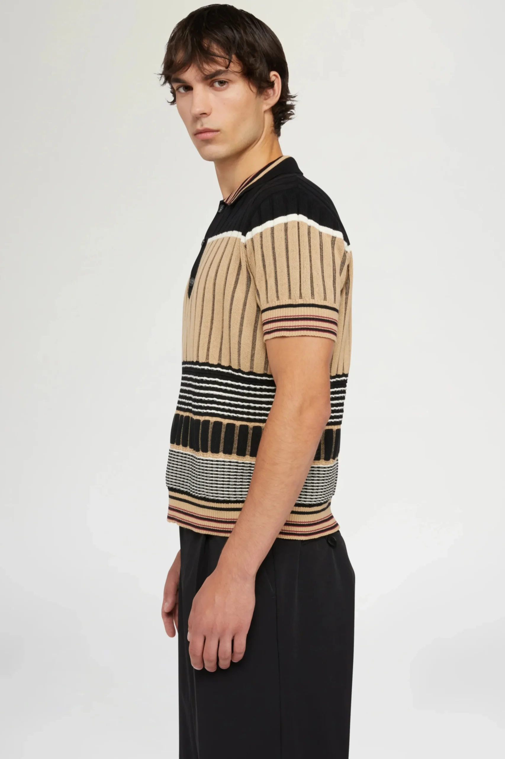 Uomo^Antonio Marras Polo in Maglia Beige & Nera