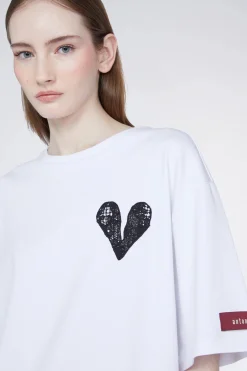Magliette E Top^Antonio Marras T-shirt Cuore Bianca