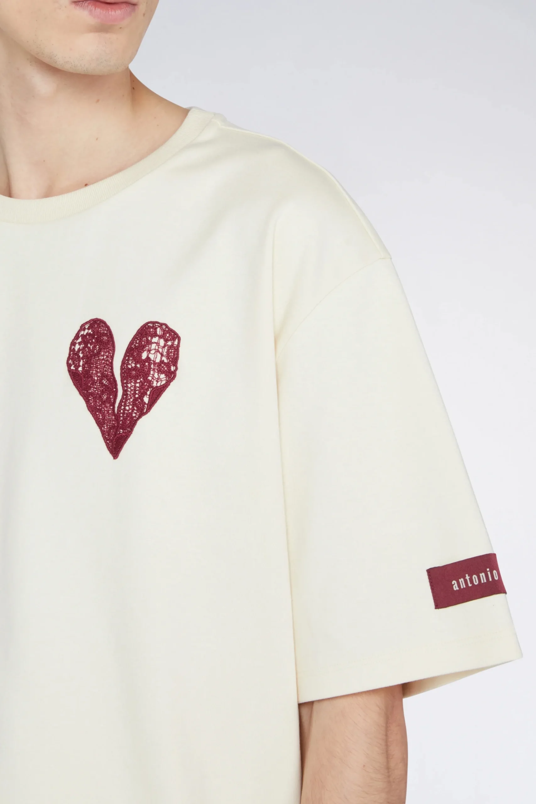 Uomo^Antonio Marras T-shirt Cuore Crema