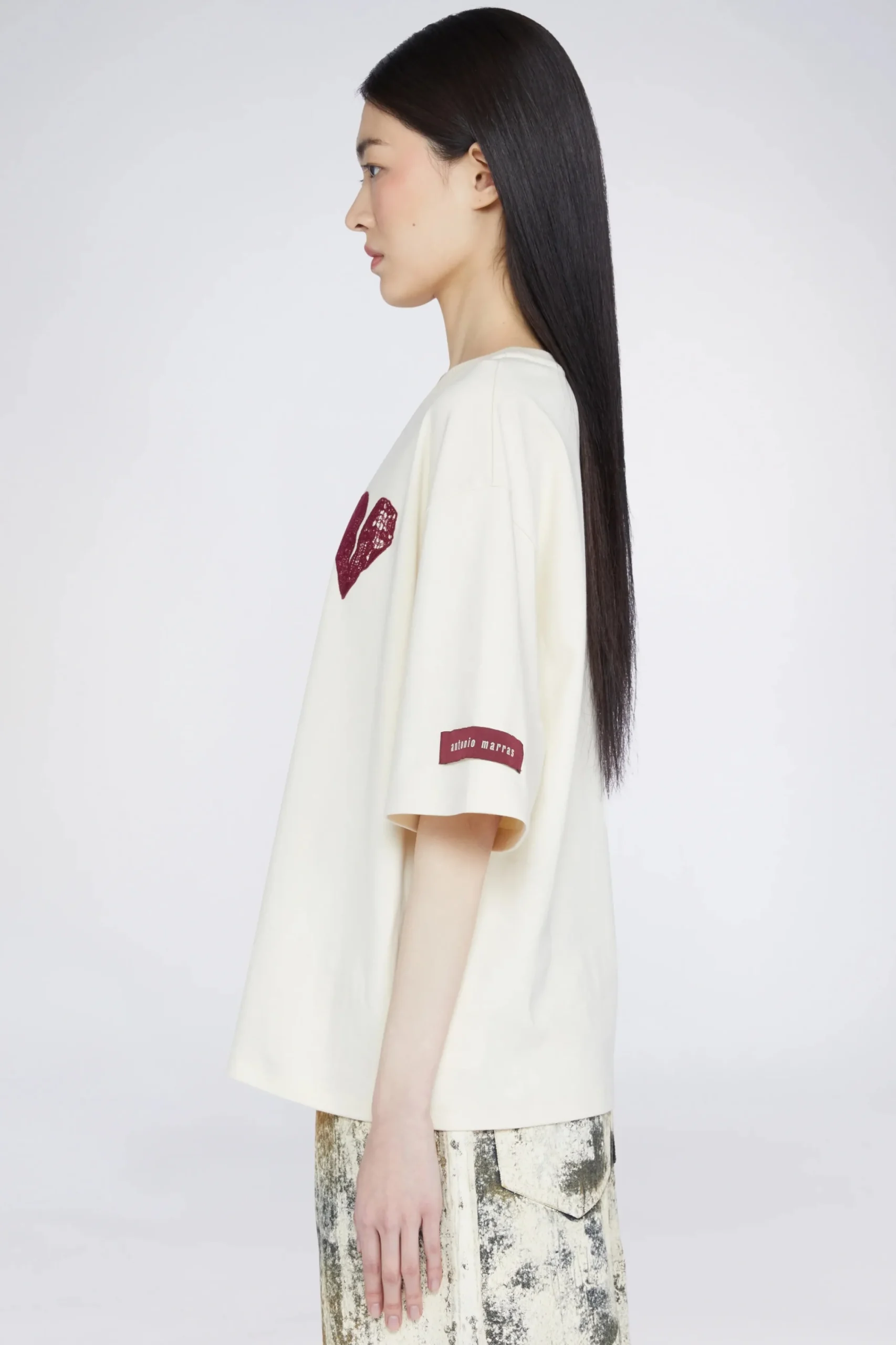 Magliette E Top^Antonio Marras T-shirt Cuore Crema