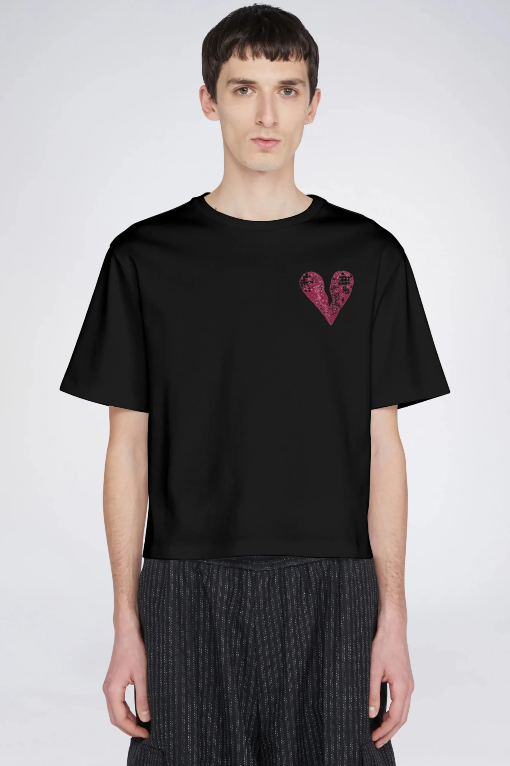 Uomo^Antonio Marras T-shirt Cuore Nero