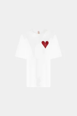 Magliette E Top^Antonio Marras T-shirt Cuore Spezzato Bianca