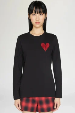 Uomo^Antonio Marras T-shirt Cuore Spezzato Lunga Nera