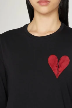 Uomo^Antonio Marras T-shirt Cuore Spezzato Lunga Nera